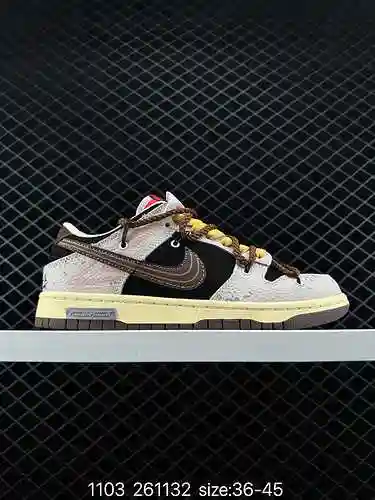 6 Zapato de skate de caña baja deconstruido con doble correa de la marca NIKE DUNK LOW SB Co "B