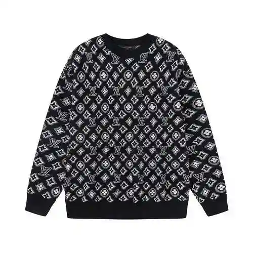LV/Louis Vuitton 23ss counter with the same round neck wool sweater
