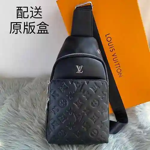 Bolso de pecho exclusivo para hombre LL, hecho de piel de vaca Original importada, bolsa de regalo c