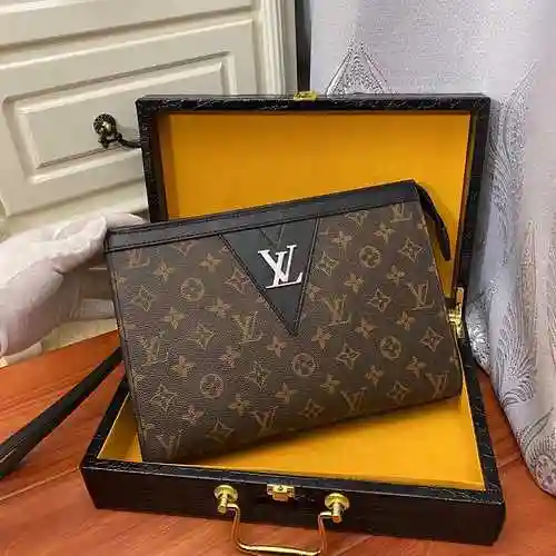 Bolso exclusivo para hombre LL hecho de piel de vaca original importada Bolsa de regalo con entrega 