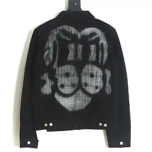 GVC Givenchy 22FW AOP Jacquard Dog Head Denim Jacket