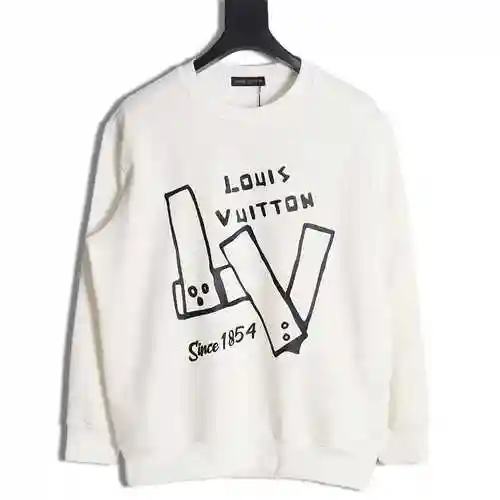 LV Louis Vuitton 23FW block printed round neck sweater