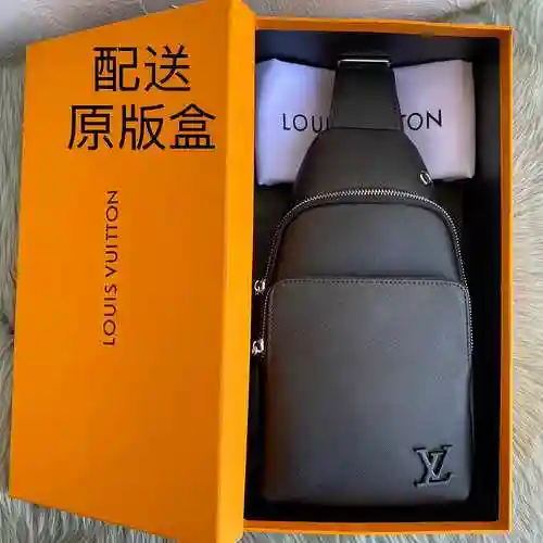 Bolso de pecho exclusivo para hombre LL, hecho de piel de vaca original importada, bolsa de regalo c