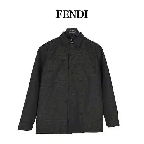 Fendi/Fendi 23Fw Double F Jacquard Shirt Collar Jacket Coat
