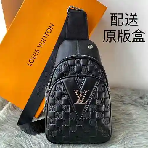 Bolso de pecho exclusivo para hombre LL, hecho de piel de vaca Original importada, bolsa de regalo c