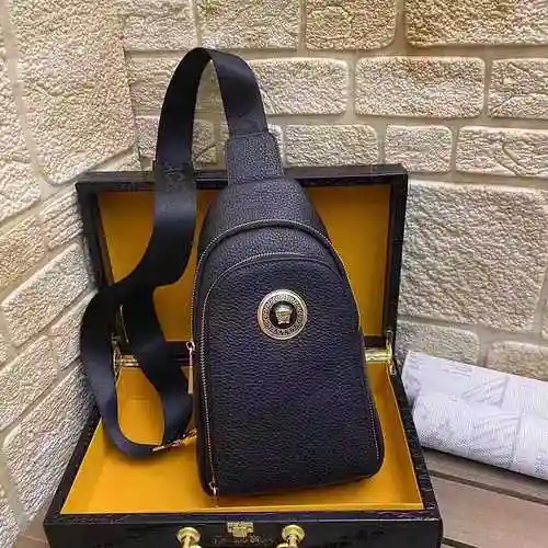 Fan @ Sizhe Bolso de pecho exclusivo para hombre hecho de piel de vaca original importada Bolsa de r