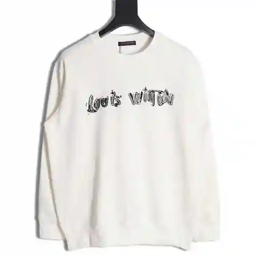 LV Louis Vuitton 23FW Graffiti Print Round Neck Sweater