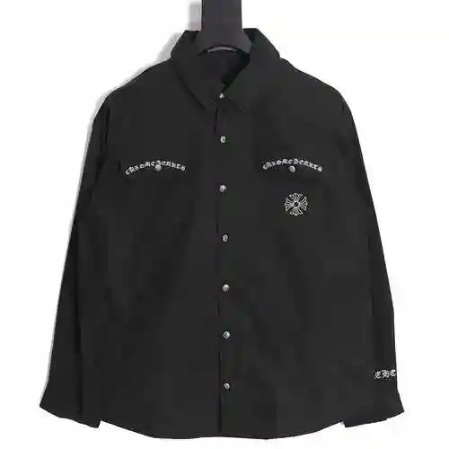 CH CROWSIN Pocket Embroidered Shirt Coat