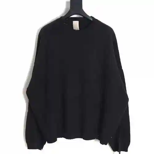 UndERMYCAR 23FW Damaged Strap Lazy Loose Round Neck Sweater