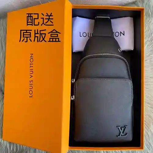 Bolso de pecho exclusivo para hombre LL, hecho de piel de vaca original importada, bolsa de regalo c