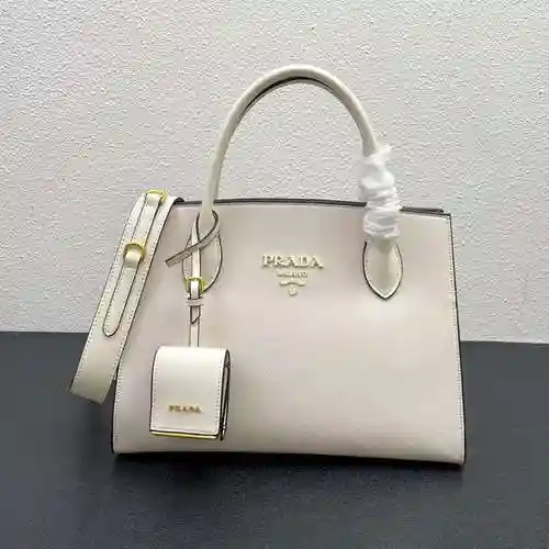 PRA@DA El bolso está hecho de piel de vaca original importada, con una bolsa de regalo de entrega de