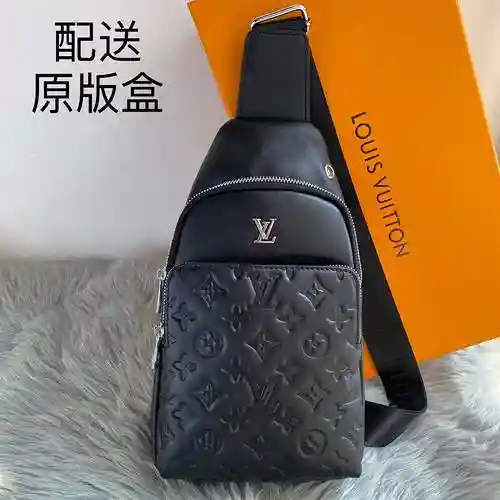 Bolso de pecho exclusivo para hombre LL, hecho de piel de vaca Original importada, bolsa de regalo c