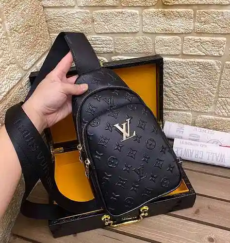 Bolso de pecho exclusivo para hombre LL, hecho de piel de vaca Original importada, bolsa de regalo d