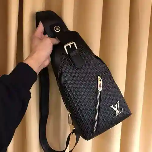 Bolso de pecho exclusivo para hombre LL, hecho de piel de vaca Original importada, bolsa de regalo c