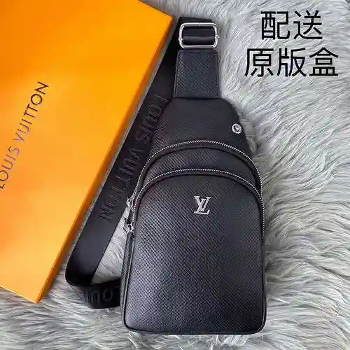 Bolso de pecho exclusivo para hombre LL hecho de piel de vaca original importada Bolsa de regalo de 