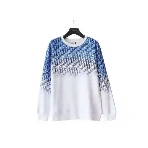 CD/Dior Gradient Inkjet Printed Round Neck Sweater