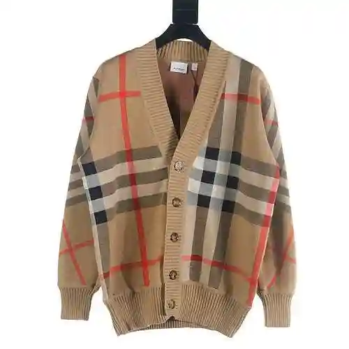 Burberry BBR 23FW Large Plaid Cardigan Sweater