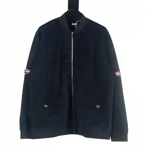 Tom Brown TB woven sleeve zippered jacket