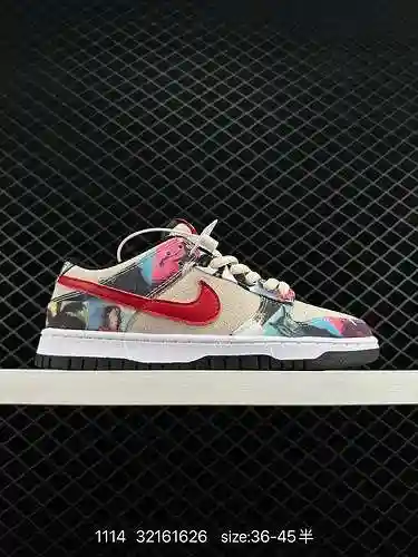 Zapatos de tabla baja Nike Dunk Serie SB French Paris Graffiti Zapatos de tabla deportivos informale