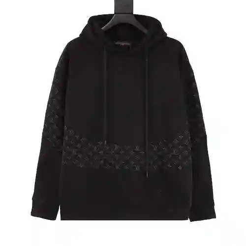 1V runway style vintage full print patchwork hoodie