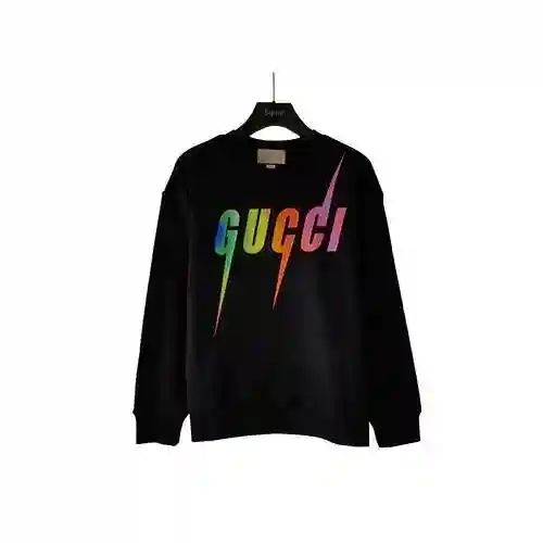 GU * CCI/Gucci 2023SS Autumn/Winter New Gradient Lightning Letter Logo Round Neck Sweater
