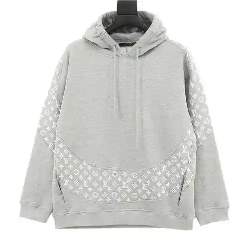 1V runway style vintage full print patchwork hoodie