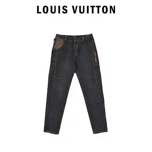 LV Louis Vuitton Prestige Leather Brand Jeans