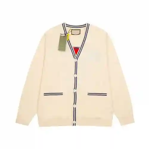 Gu * cci/Gucci 23Fw Cárdigan tipo suéter con logo y patrón de dibujos animados en la espalda