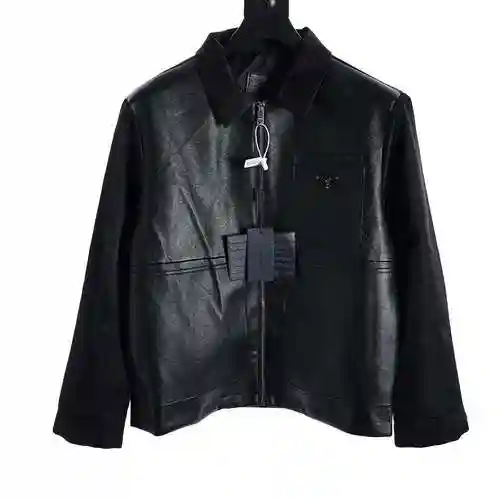 PRA * DA/Prada Leather Zipper Jacket Coat