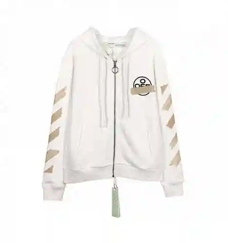 O * FF W * HITE C/O VIRGIL ABLOH TAPE ARROW PRINTED CARDIGAN COAT, unisex