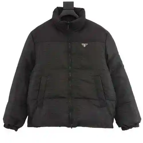 Prada PRD 22FW Recycled Nylon Standing Neck Double sided Down Coat