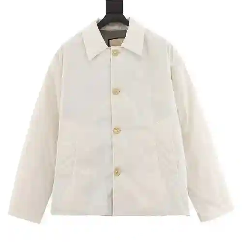G Family 23Fw Back Interlocking Double G Embroidered Nylon Cotton Jacket Coat