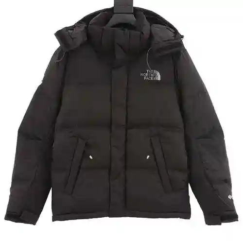 North TNF color blocking zippered hooded down jacket