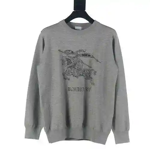 Burberry BBR 23Fw Embroidered Warhorse Knitted Round Neck Sweater