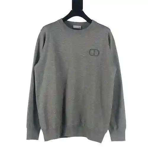 Dior CD 23Fw Embroidered CD Knitted Round Neck Sweater