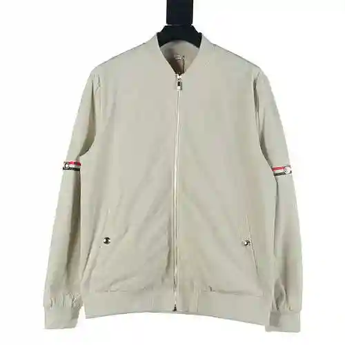 Tom Brown TB woven sleeve zippered jacket