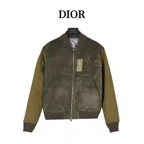 Chaqueta corta CD/Dior 23Fw Academy Style de forro polar invertido con cremallera