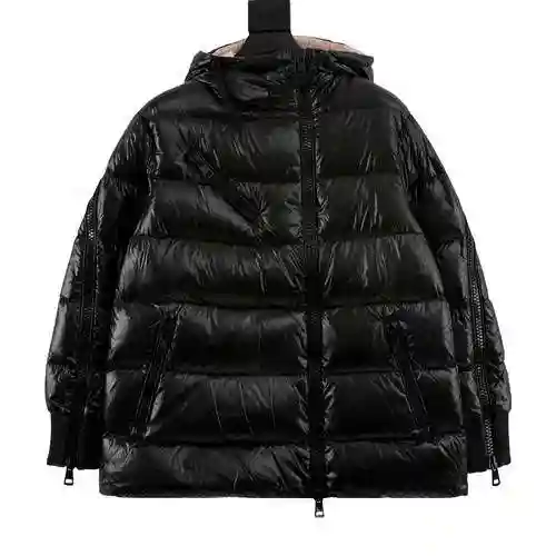 MC Masked Liriope Series Hooded Oblique Zipper Down Coat