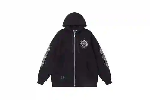 CH/Croix Heart Horseshoe Printed Cardigan Zipper Coat, Unisex