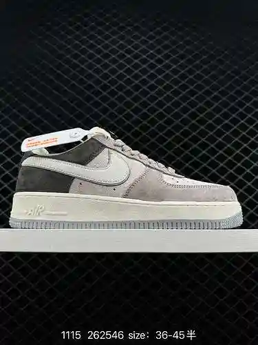 23 Otoño / Invierno Nuevo producto Grado de la empresa Nike Air Force Low '7 metros Gris Negro Color