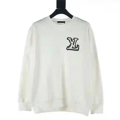 LV 23FW large print round neck sweater