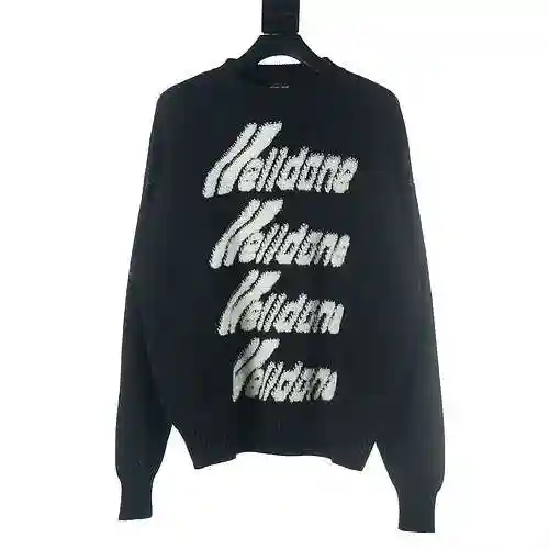 WE11 * DONE 23FW towel jacquard bullet screen knitted round neck sweater