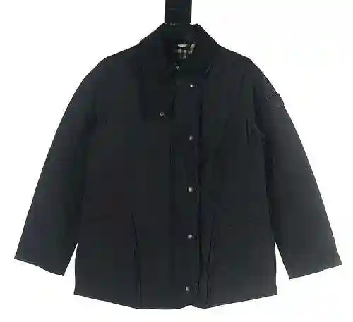BBR/Burberry BBR 23FW Abrigo de algodón a cuadros con diamantes y cuello alto