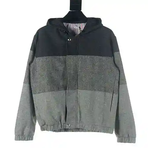 Tom Brown TB Tri Color Panel Hooded Jacket Coat