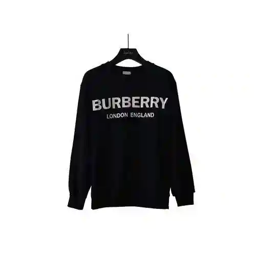 BBR/Burberry. New Classic Chest Large Logo Printed Round Neck Long Sleeve Men's and Women's Top Pull