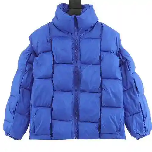 BV diamond grid woven and spliced down cotton jacket