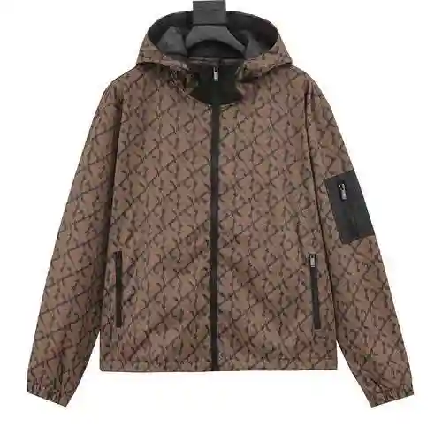 Fen * di/Fendi Abrigo cortavientos con cremallera y estampado completo Old Flower FF