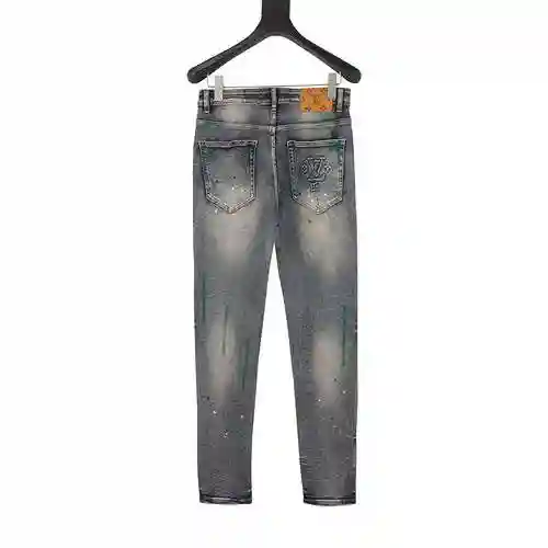 1V embossed printed logo jeans