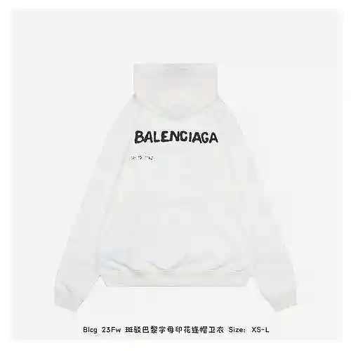 Blcg 23Fw mottled Parisian letter print hoodie
