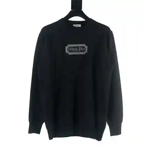 Dior CD 23Fw Jersey de punto con cuello redondo y letras bordadas